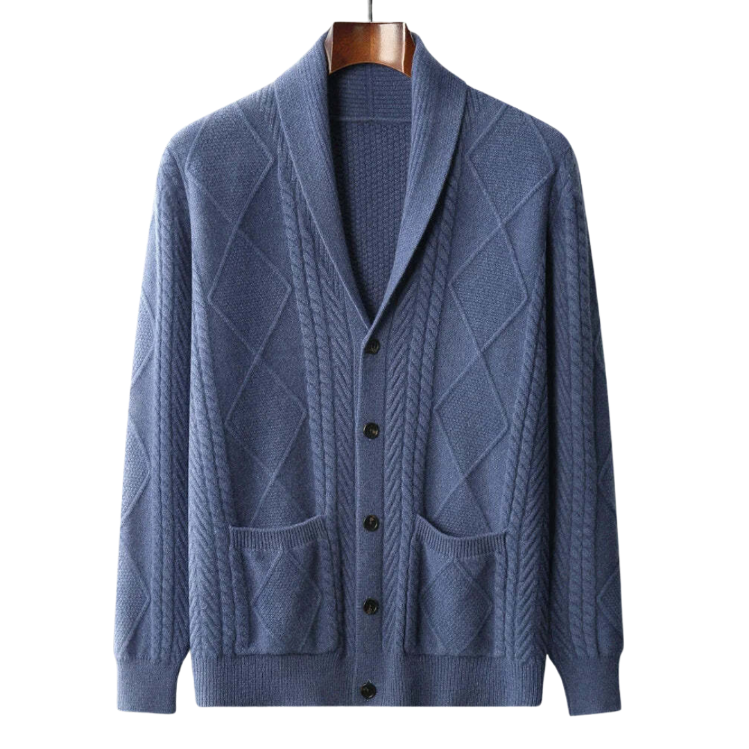 Jules & Jade | Exclusive Wool Cardigan with Check Pattern