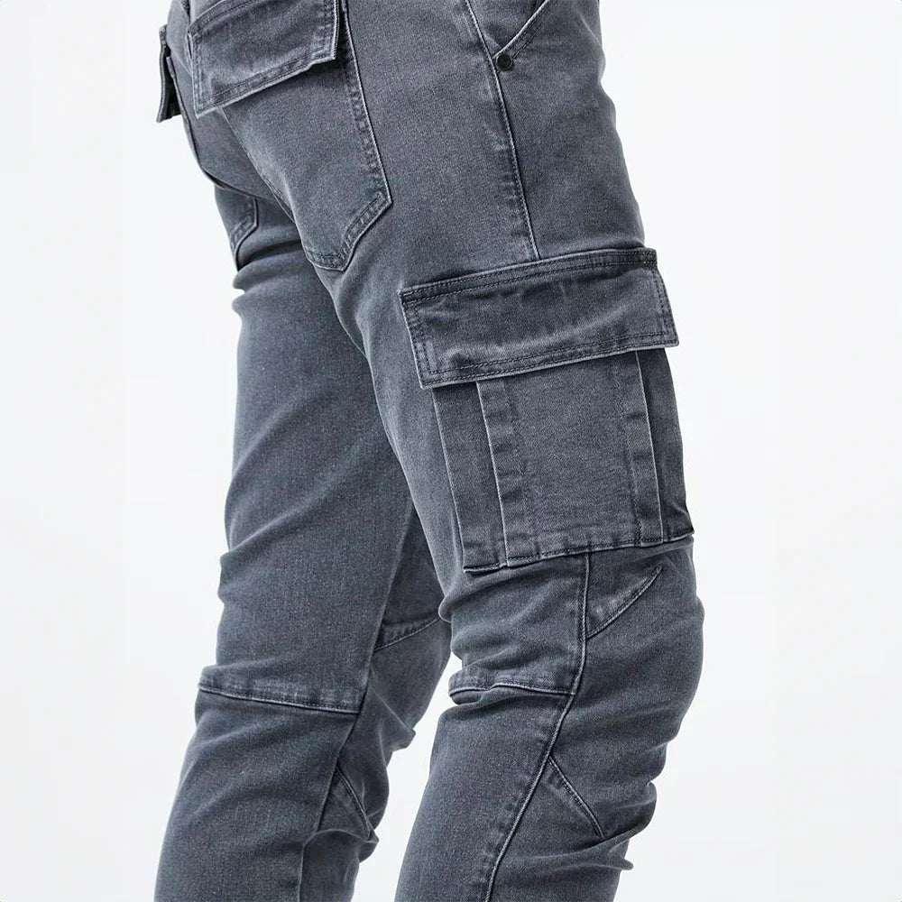 XAVIER – Stretch-Cargo-Jeans