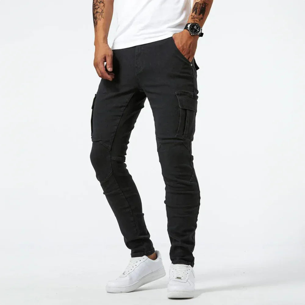 XAVIER – Stretch-Cargo-Jeans