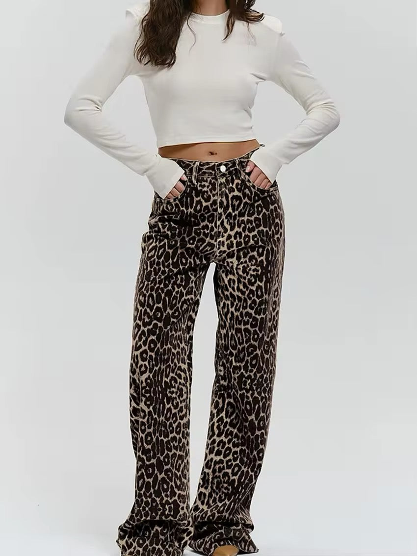 Jules & Jade™ | Leopard Straight Jeans