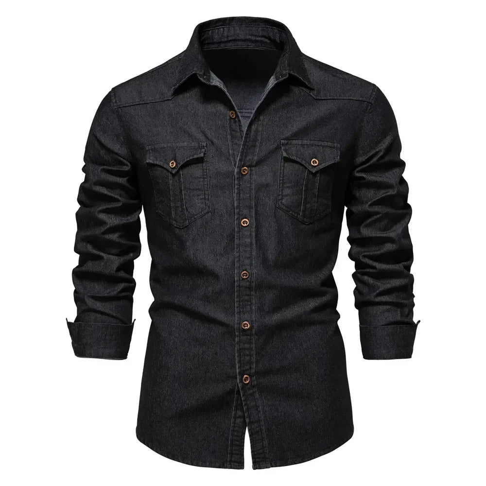 Jules & Jade | Stretch Cotton Denim Shirt for Men