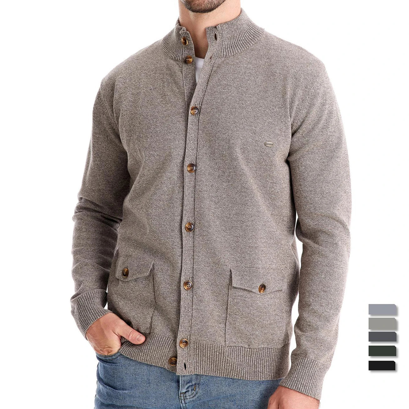 Jules & Jade | Knitted Button-Up Cardigan for Men