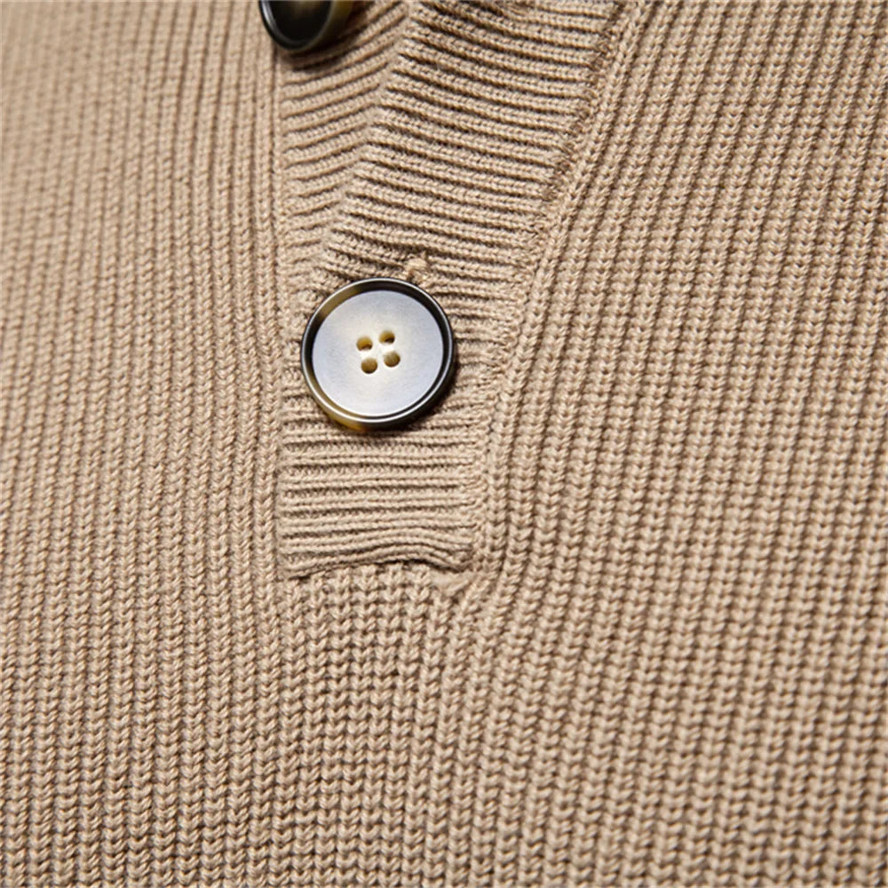 Jules & Jade | Knitted Button-Up Sweater for Men