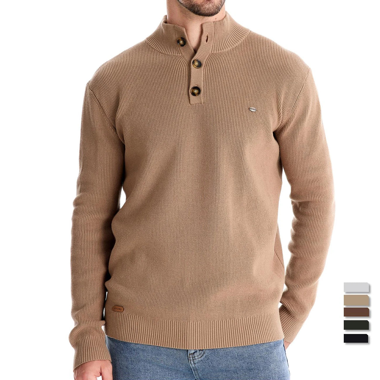 Jules & Jade | Knitted Button-Up Sweater for Men