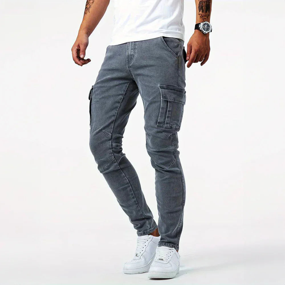 XAVIER – Stretch-Cargo-Jeans